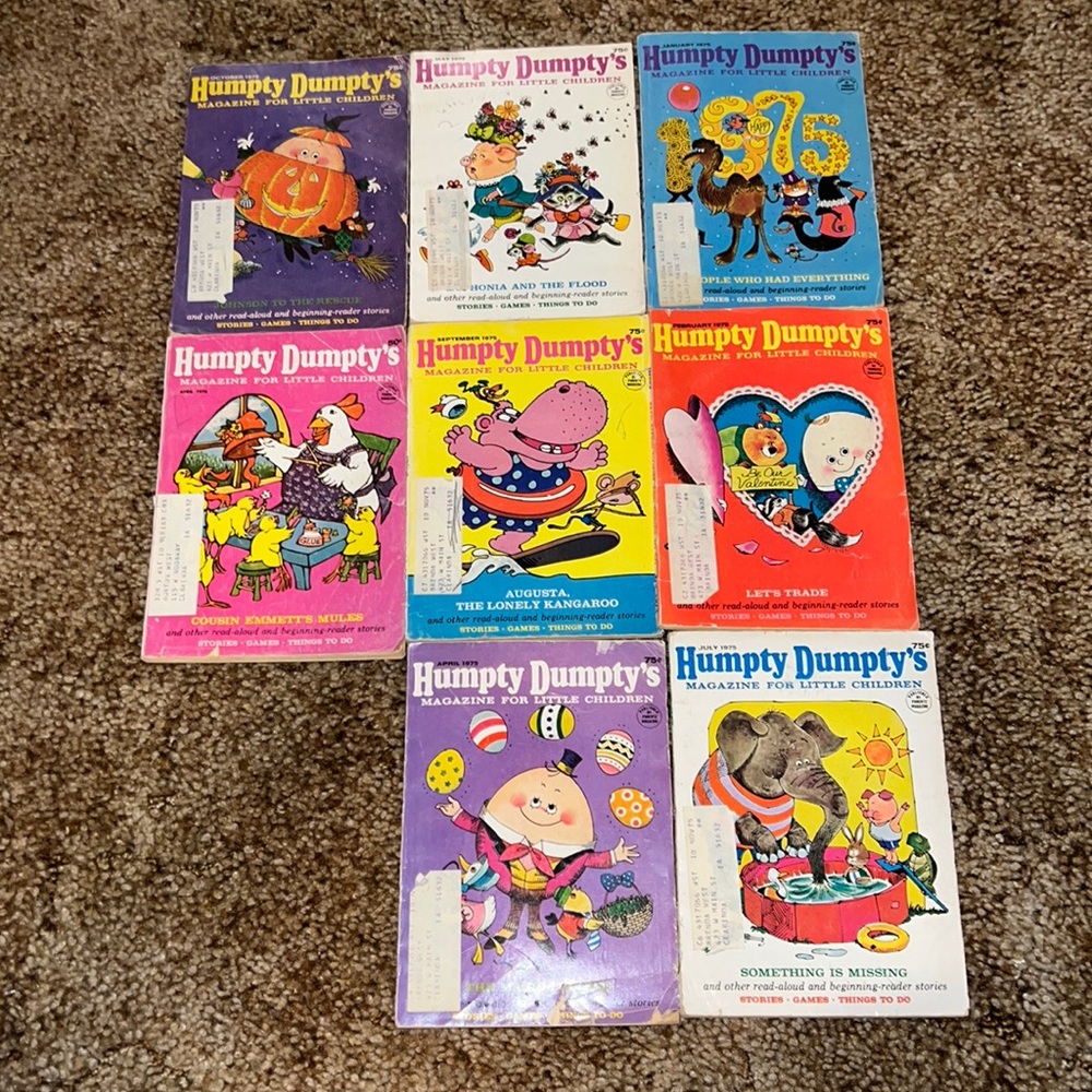 Vintage Humpty Dumpty Magazines 1970’s Lot of 8 Children’s Magazine
